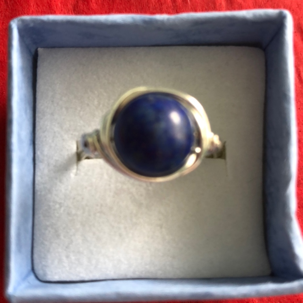 Sterling silver lapis ring - Picture 2 of 4